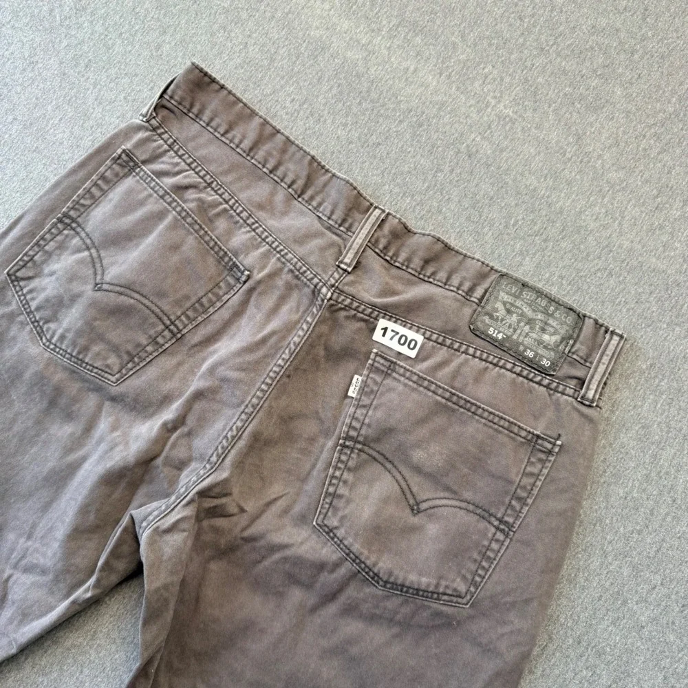 Levis 514 Straight Fit Pants Mens 36x30 Charcoal Grey Silver Tab